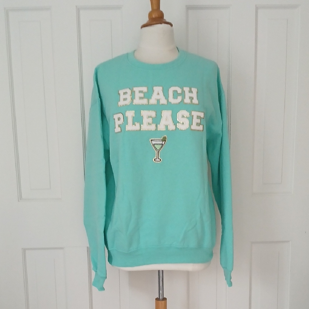 Beach Please Custom Crewneck Sweatshirt